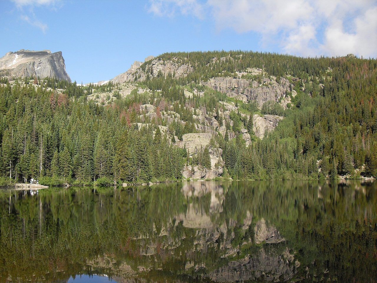 Bear Lake reflecting the peaks in Rocky Mountain National Park