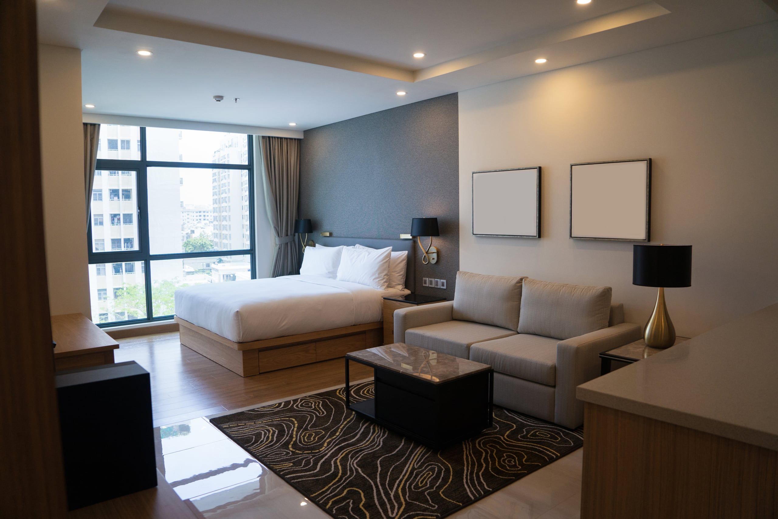 Modern hotel room interior