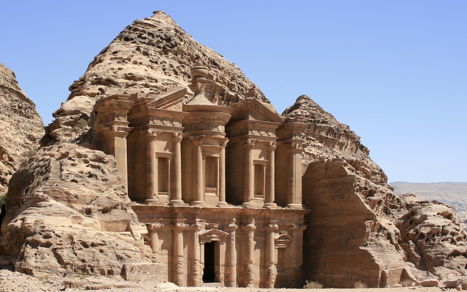 The Monastery carved into the rock at Petra