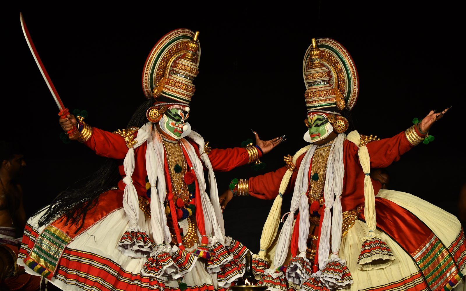 A Kathakali performer in full costume