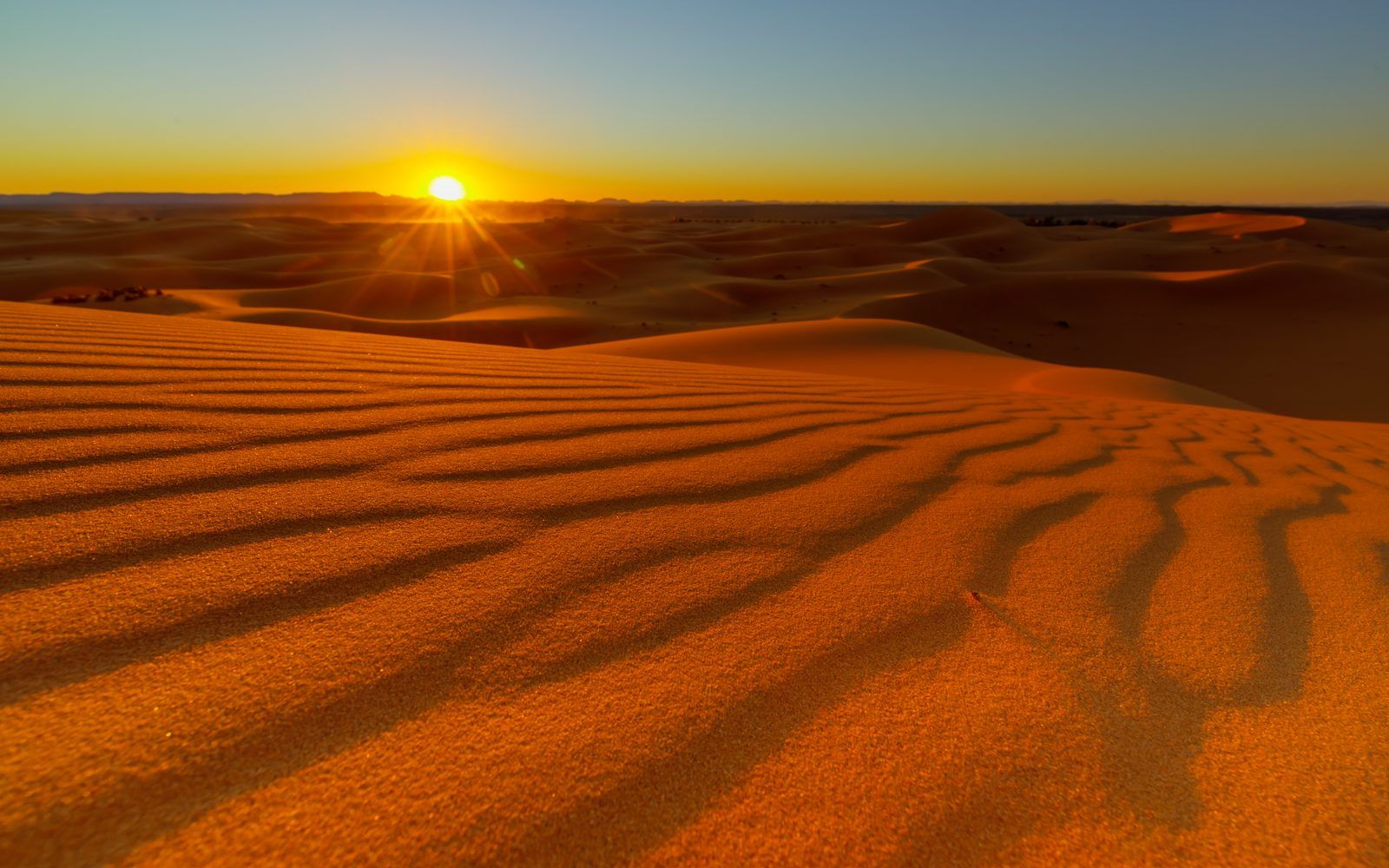 Sand dunes of the Sahara near Merzouga